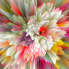Abstract floral pixel art