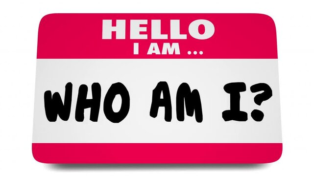 Who Am I Name Tag Sticker Self Discovery Journey Identity 3d Animation