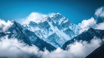 Fototapeta premium Snow-capped Mountain Peaks