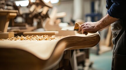 Production of chairs at a furniture factory