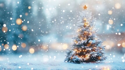 Naklejka premium Snowy Christmas Tree