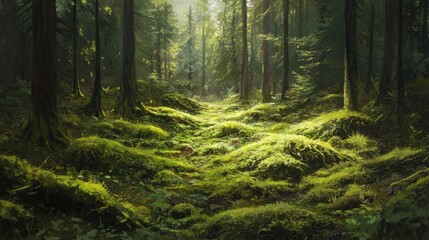 Obraz premium Sunlit Forest Path