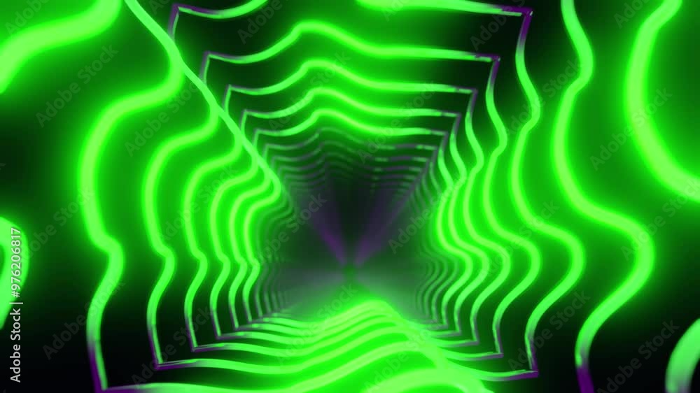 Poster colorful animation loop with glowing lights background 3d