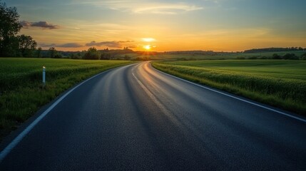 Fototapeta premium Sunset Road