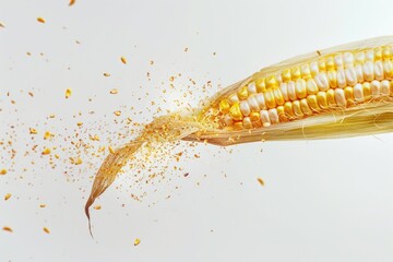 Fototapeta premium A close-up shot of a juicy corn on the cob, perfect for food photography and recipes