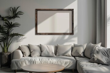 A living room with a couch and a table, perfect for relaxation or socializing