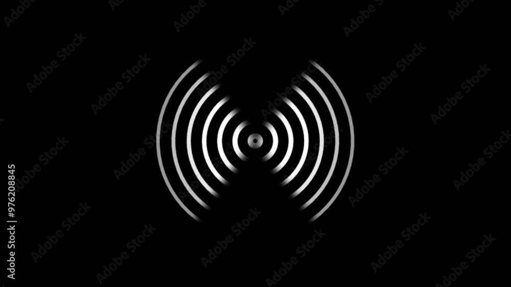 Poster radio waves, circle radar interface signal with concentric ring. radio wave circle background. abstr