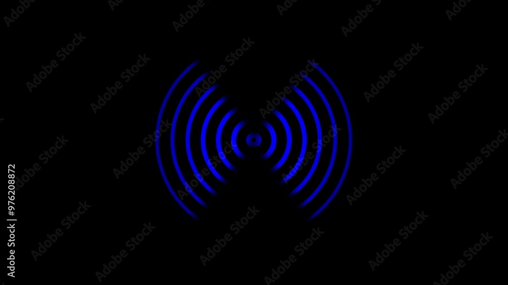 Poster radio waves, circle radar interface signal with concentric ring. radio wave circle background. abstr