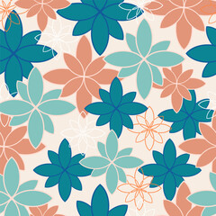 Fototapeta premium Print Abstract modern floral oriental colorful geometric pattern background seamless repeating pattern stripes backdrops vector illustration flat design for wallpaper or background or Fabric EPS 10