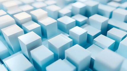 Obraz premium 3d rendering of white and blue abstract geometric background. Scene for advertising, technology, showcase, banner, game, sport, cosmetic, business, metaverse. Sci-Fi Illustration. Product display