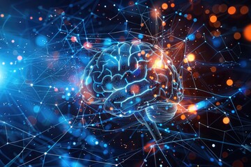 A computer brain with interconnected circuits and components