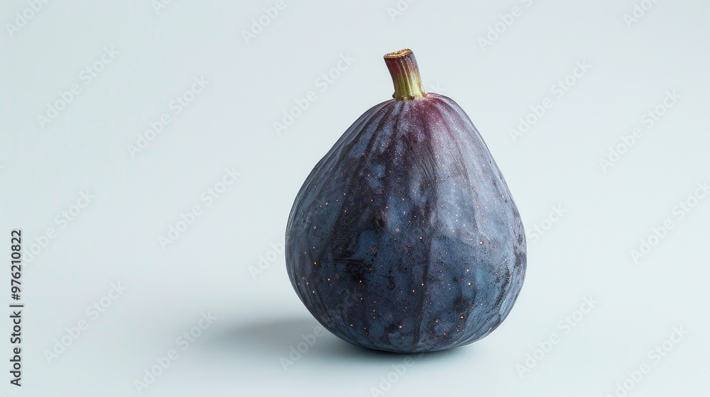 Poster a solitary fig sits atop a clean and minimalist surface, ideal for use in design or editorial conten