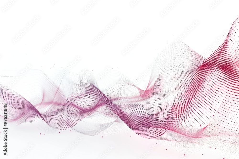 Poster A wavy pattern of lines on a red and white background, suitable for use in design or art projects