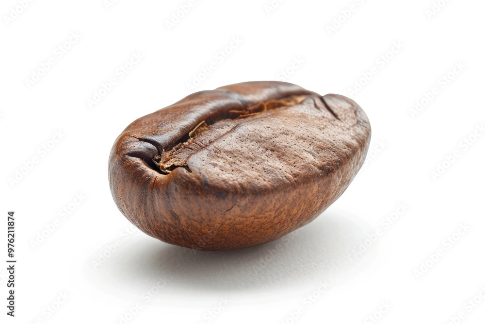 Aufkleber a high-quality image of a single coffee bean on a white surface, great for coffee-themed projects or