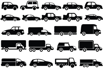 Different cars icons. Vector illustration