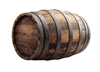 Wooden barrel isolated transparent background