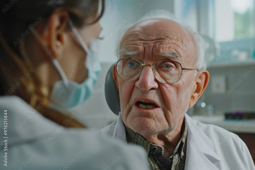 Aufkleber Two scientists discussing research in a laboratory setting