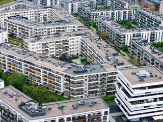 Nowoczesna zabudowa mieszkaniowa, architektura, deweloper. Warszawa