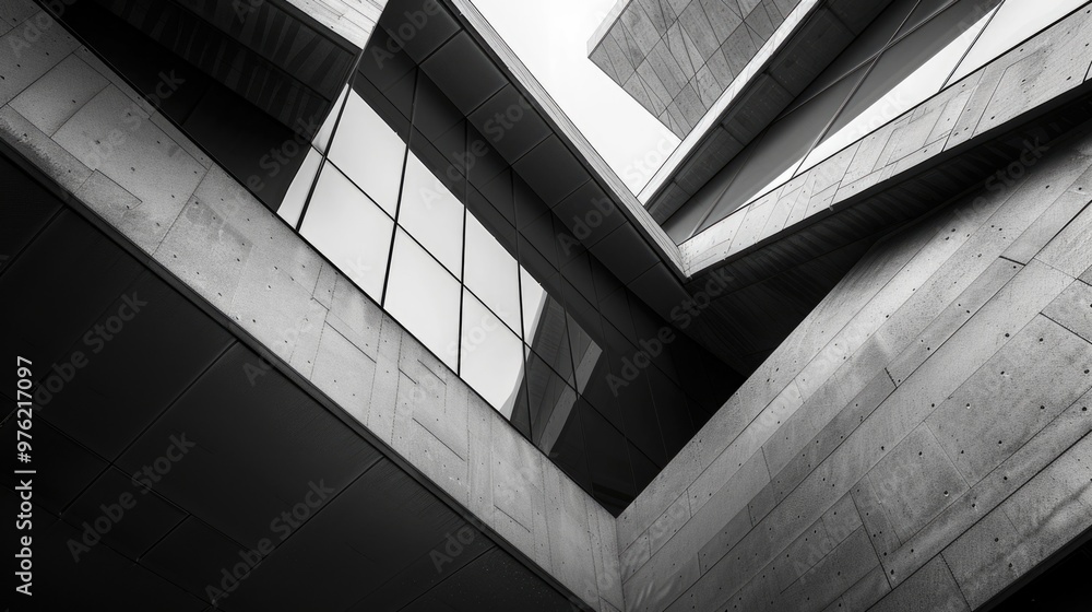 Poster black and white image of an old building facade with intricate details