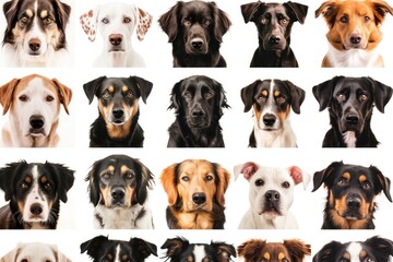 A group of dogs gazing straight into the lens, great for pet-related content or photography examples