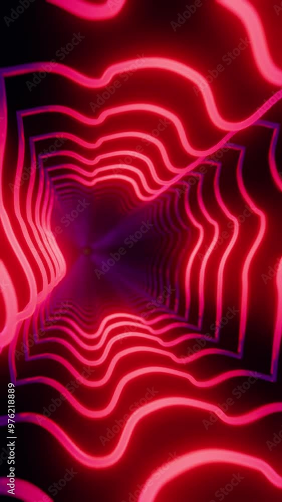 Poster colorful animation loop with glowing lights background 3d