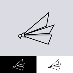 title label of speakers and sound lines with illustration in line art style for icon or logo.