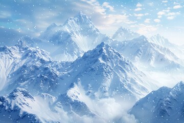 Obraz premium A snowy mountain range with plenty of snow and scenic views