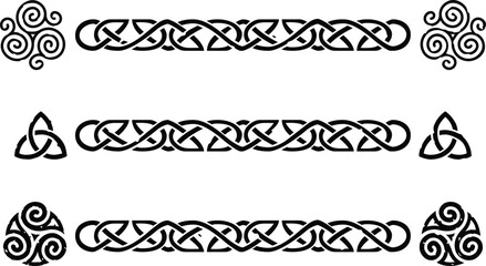 Celtic Knot Border Set - Triskele, Triquetra, Spiral