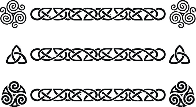 Celtic Knot Border Set - Triskele, Triquetra, Spiral