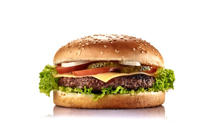 burger isolated on white background