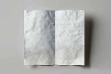 A close-up shot of a blank white paper on a gray surface