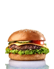 burger isolated on white background
