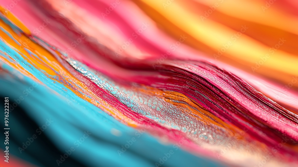 Aufkleber vibrant abstract waves of colorful paint create a dynamic visual texture, showcasing rich tones and 