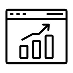 Web Traffic Analytics Vector Line Icon Design
