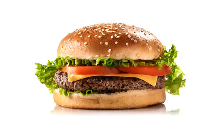 burger isolated on white background