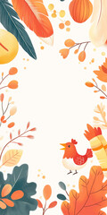 Obraz premium Thanksgiving backdrop with festive pilgrim hats feathers and turkeys