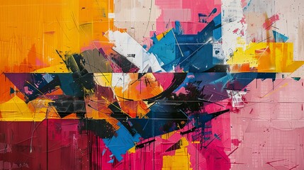 Abstract Art: Bold Colors and Dynamic Composition