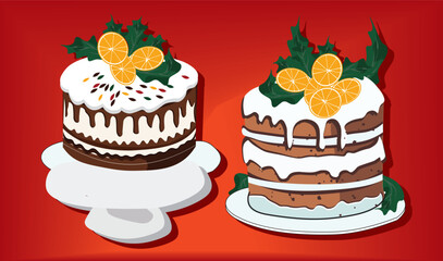 Christmas cake background vector design.