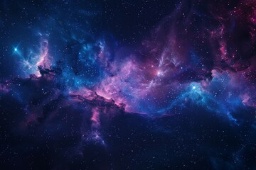 This captivating view showcases a colorful nebula surrounded by a multitude of stars, creating a serene and inspiring atmosphere of the universe's beauty.