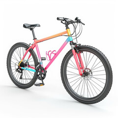 Fototapeta premium bicycle bike rainbow bike colorful bicycle two-wheeler cycling outdoors transportation fitness exercise sports equipment flowers background wheels 