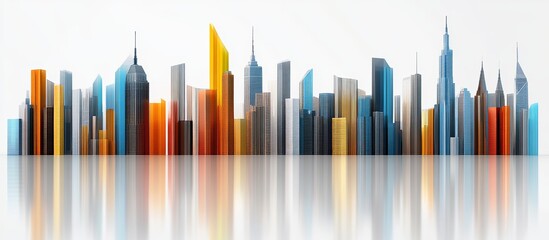 Urban Skyline Vector With Data Graph Lines