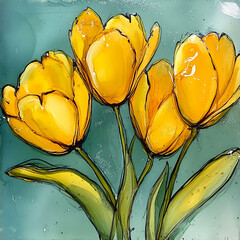 yellow tulips