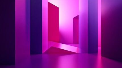 3d rendering of Deep purple and bright pink abstract geometric background. Scene for advertising, technology, showcase, banner, game, sport, cosmetic, business, metaverse. Sci-Fi Illustration. Product