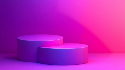 3d rendering of Deep purple and bright pink abstract geometric background. Scene for advertising, technology, showcase, banner, game, sport, cosmetic, business, metaverse. Sci-Fi Illustration. Product