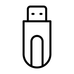 USB Flash Drive Vector Line Icon Design