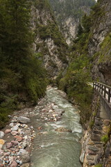 Hiking track in Kundler Klamm, Austria, Europe
