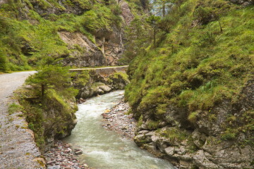 Hiking track in Kundler Klamm, Austria, Europe
