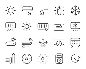 Air Conditioning thin line icons. air conditioning symbols. Air conditioner icon.