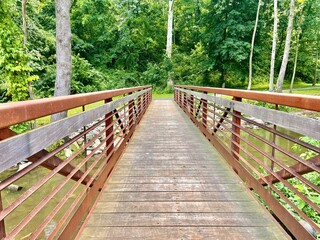 Wooden bridge in the park