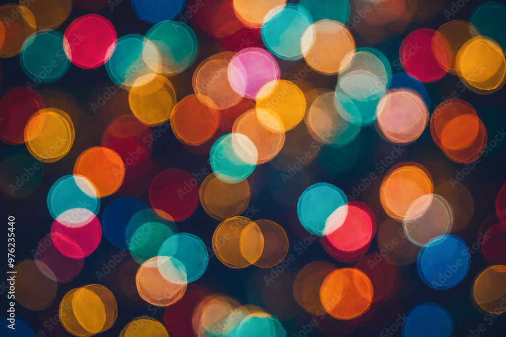 Poster soft blur of colorful shapes, creating a bokeh effect